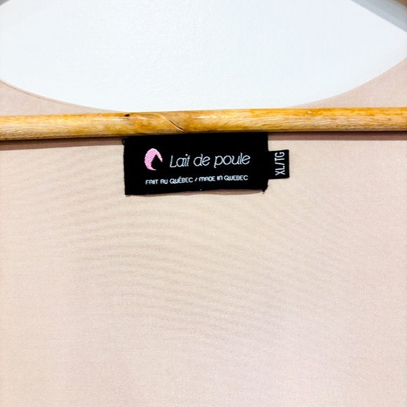 🌼NWOT🌼 LAIT DE POULE Beige and blue denim-style fitted dress - Picture 5 of 9